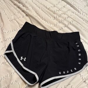 Under Armour Black Athletic Shorts with Curved Hem